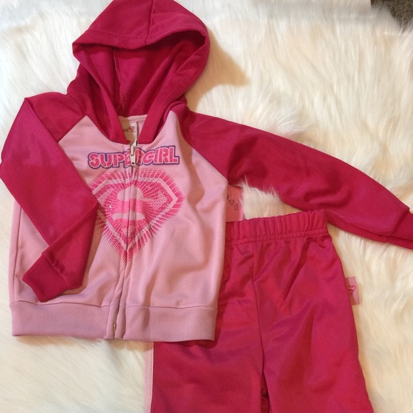 Supergirl Hoodie & Jogger Set – Pink 2-Piece Toddler Outfit | Size 12 months - Picture 4 of 7
